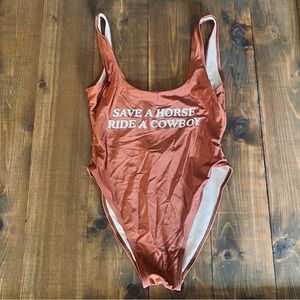 Private Party rust Save a horse ride a cowboy swimsuit